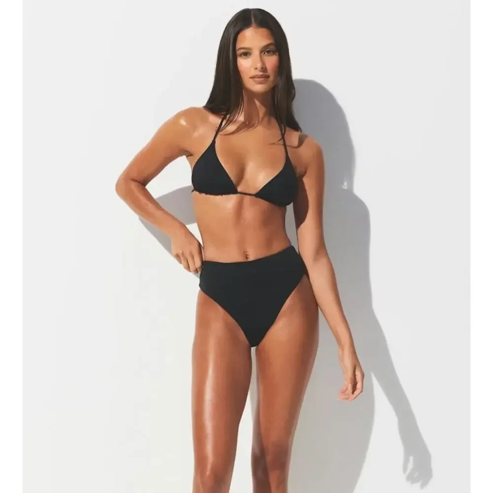 Skims black high leg high waisted bikini bottoms